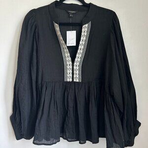 Banana Republic Black Long Sleeve Tunic/Blouse Size L NEW